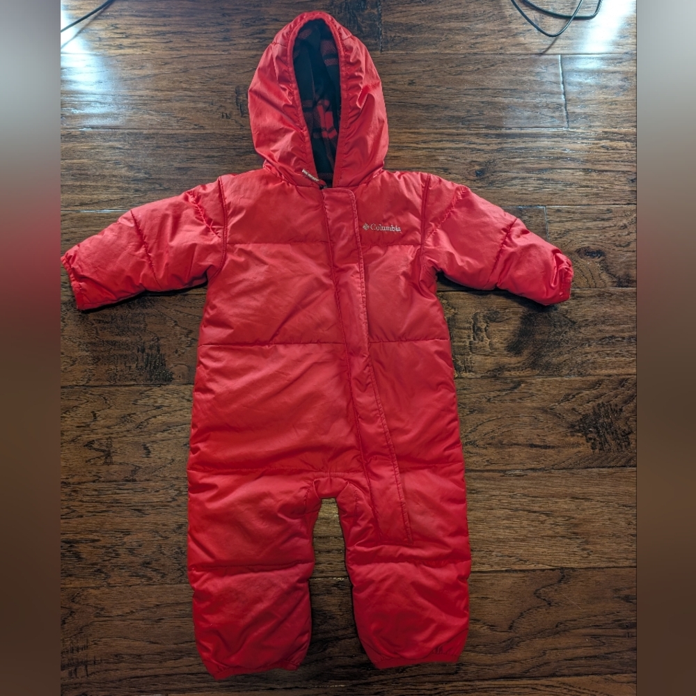 Columbia Red Infant Bunting Down Snowsuit Size 6-12 Months